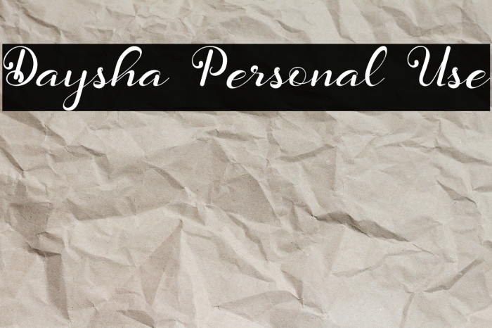 Daysha Personal Use Example 3