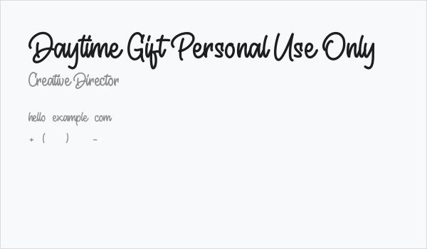 Daytime Gift Personal Use Only Business Card