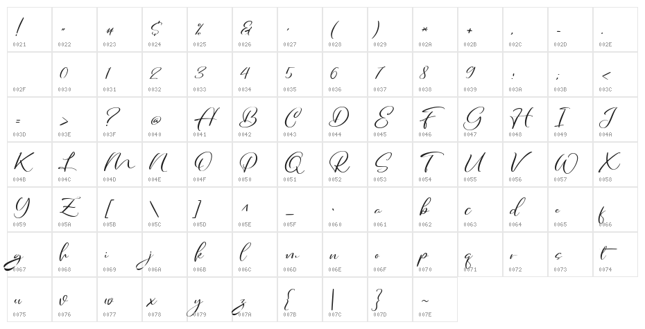 Daywala FREE Character Map