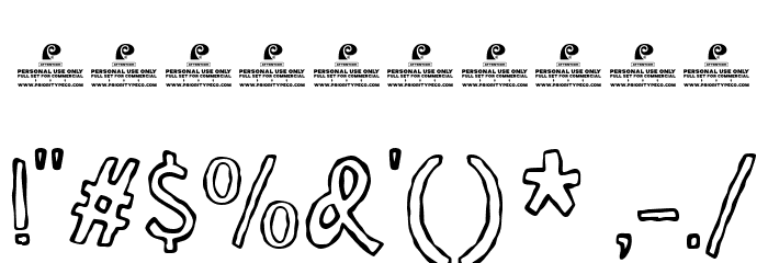 Dazzling Charm DEMO Outline Font OTHER CHARS