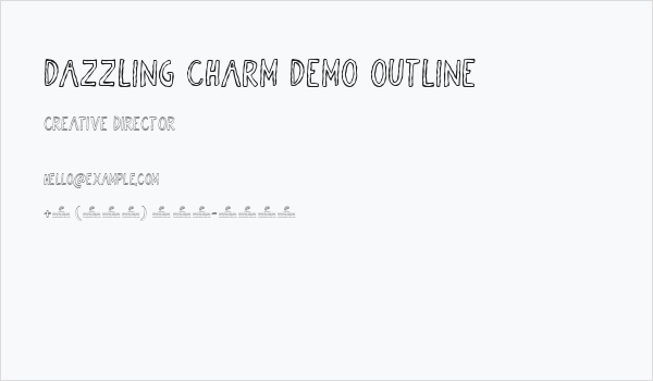 Dazzling Charm DEMO Outline Business Card