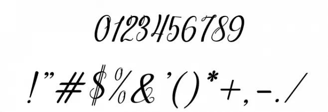 dahliaScript-Italic Font OTHER CHARS