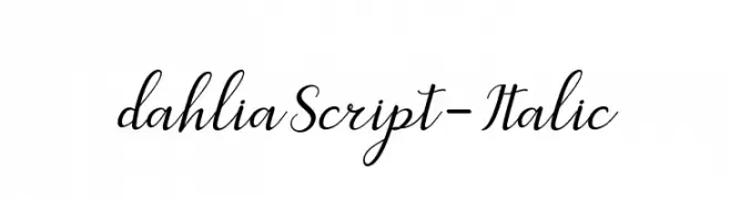 dahliaScript-Italic  Descarca Fonturi Gratis