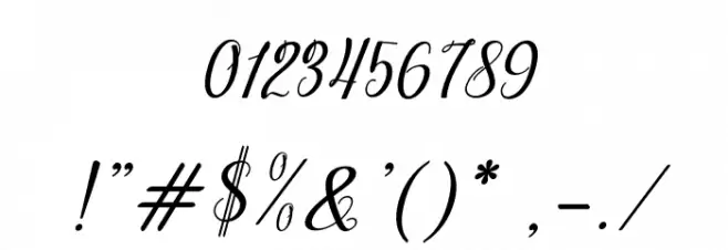 dahliaScript-Italic Font OTHER CHARS