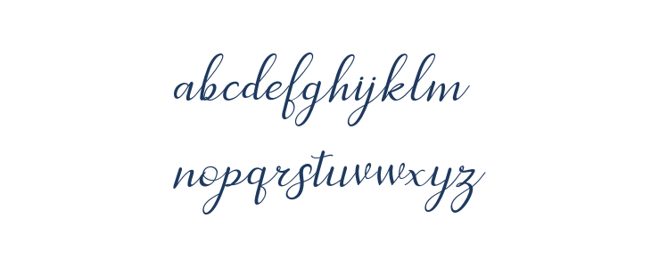 dahliaScript-Italic Lowercase
