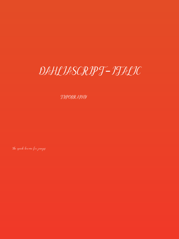 dahliaScript-Italic Poster