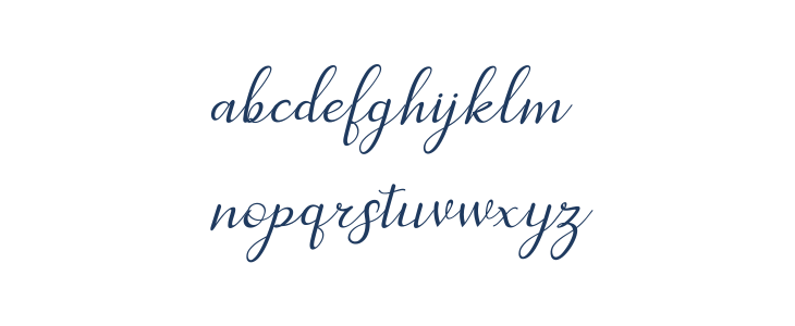 dahliaScript-Italic Lowercase