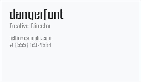 dangerfont Business Card