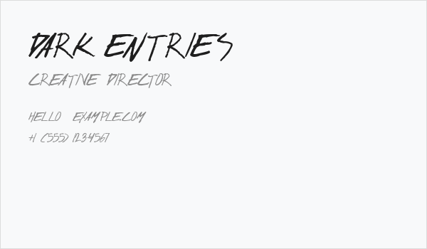 dark entries Business Card