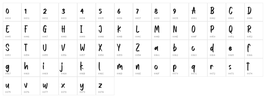 dark glitter FREE Character Map