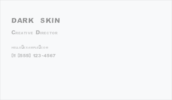dark skin  Business Card