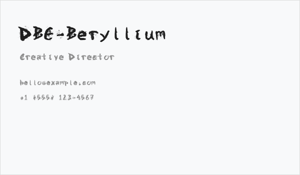 DBE-Beryllium Business Card
