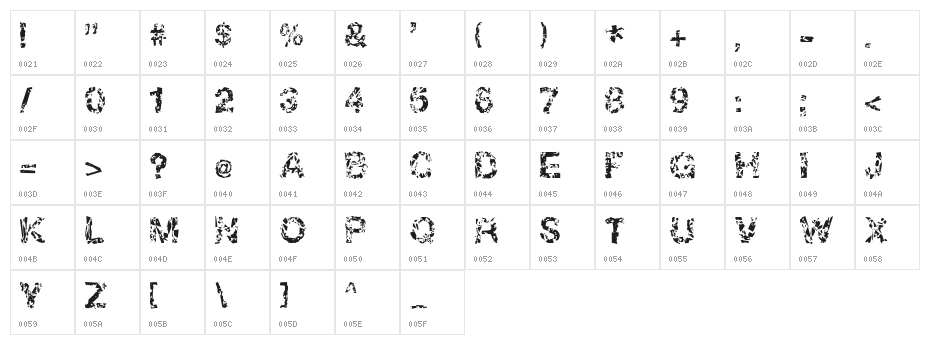 DBE-Oxygen Character Map