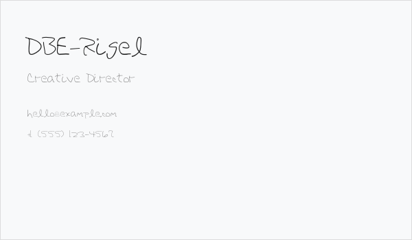 DBE-Rigel Business Card