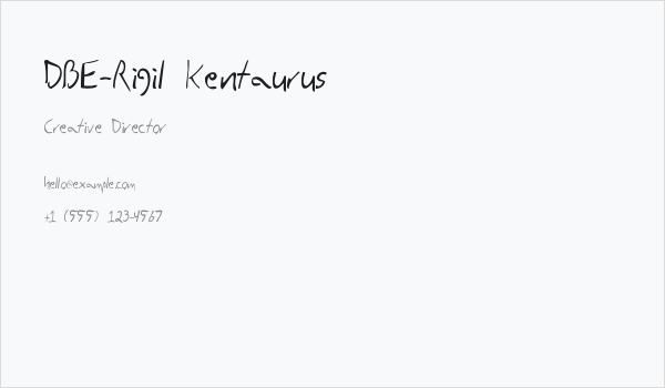 DBE-Rigil Kentaurus Business Card