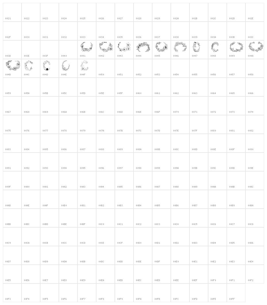 DBL Flower Delight Character Map