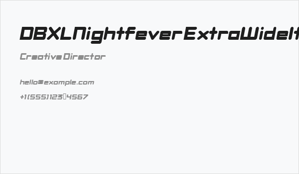DBXLNightfever ExtraWideItalic Business Card