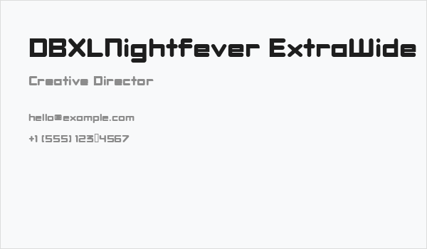 DBXLNightfever ExtraWide Business Card