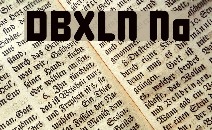 DBXLNightfever Normal Font examples