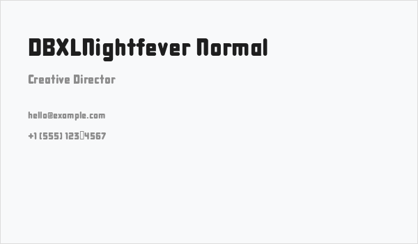 DBXLNightfever Normal Business Card