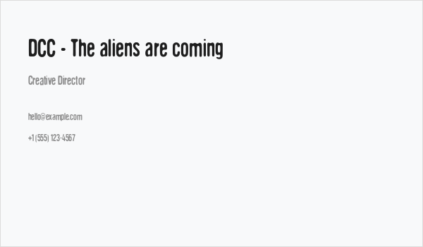 DCC - The aliens are coming Business Card