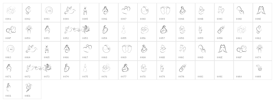 DCOXY stamp Character Map