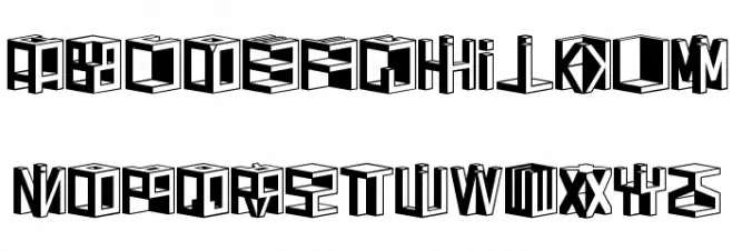 DDD Cubic Font Litere mici