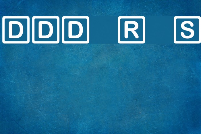 DDD Round Square Font examples