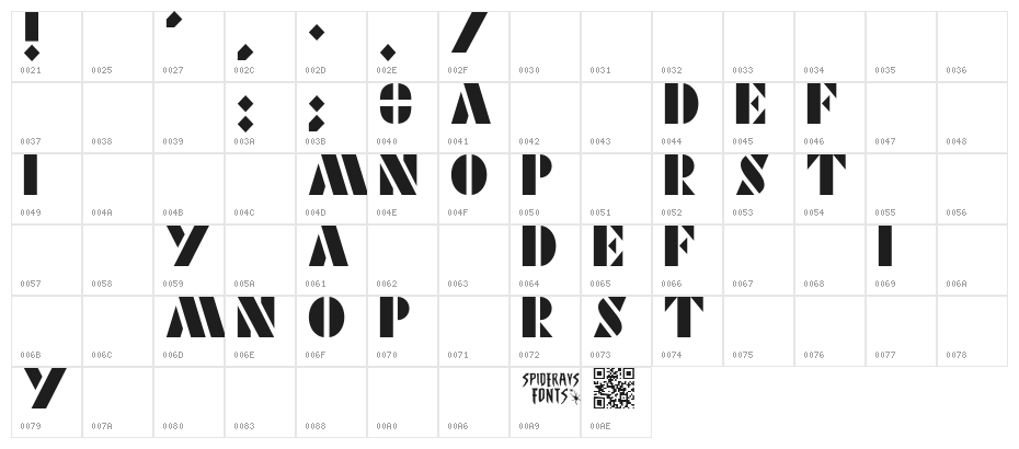DEAD ON TIME Character Map