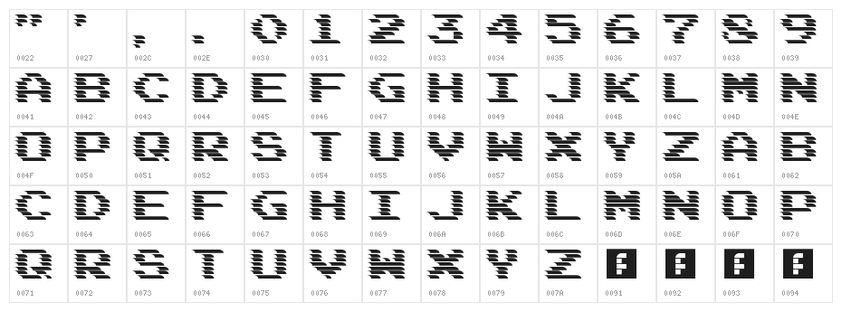 DEADCRT Regular Character Map