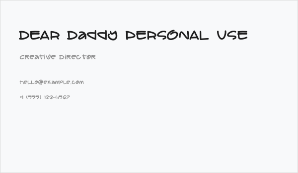DEAR Daddy PERSONAL USE Business Card