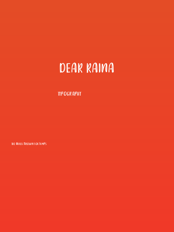 DEAR RAINA Poster