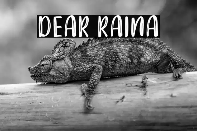 DEAR RAINA Font examples