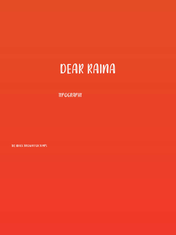 DEAR RAINA Poster