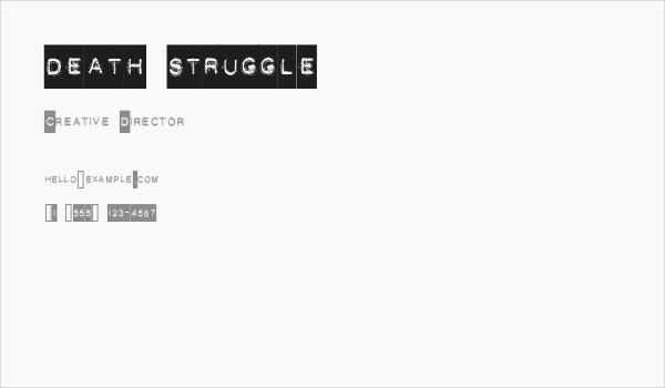 DEATH STRUGGLE Business Card