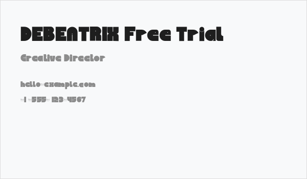 DEBEATRIX Free Trial Business Card