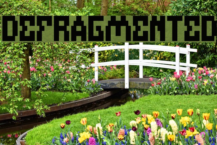 DEFRAGMENTED Font examples