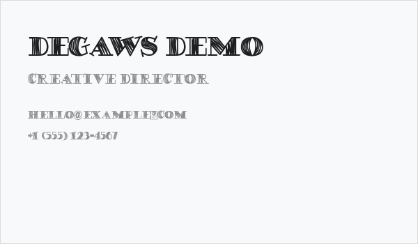 DEGAWS Demo Business Card