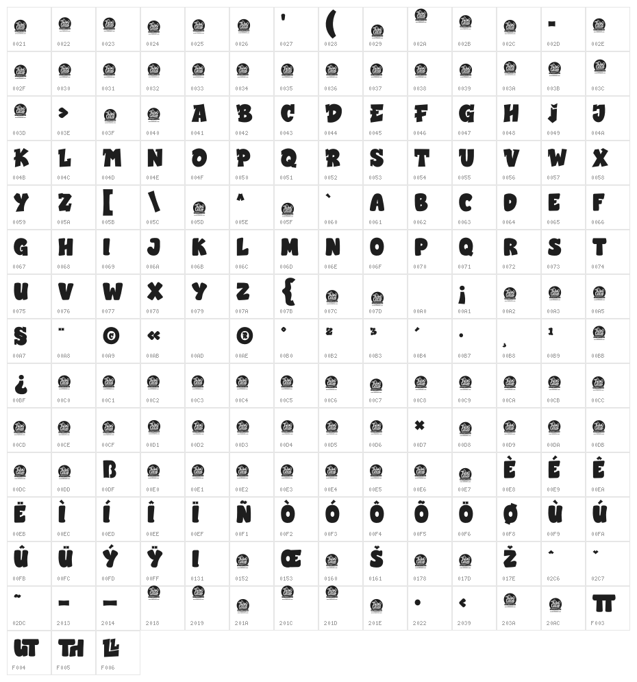 DELLIGER Personal Use Character Map