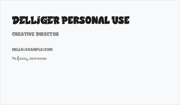 DELLIGER Personal Use Business Card