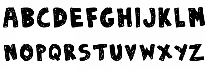 DENNE | Sketchy Font Litere mari