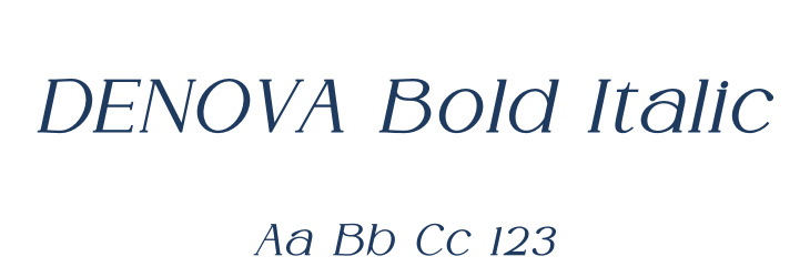 DENOVA Bold Italic Font Preview