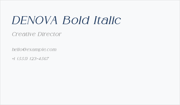 DENOVA Bold Italic Business Card