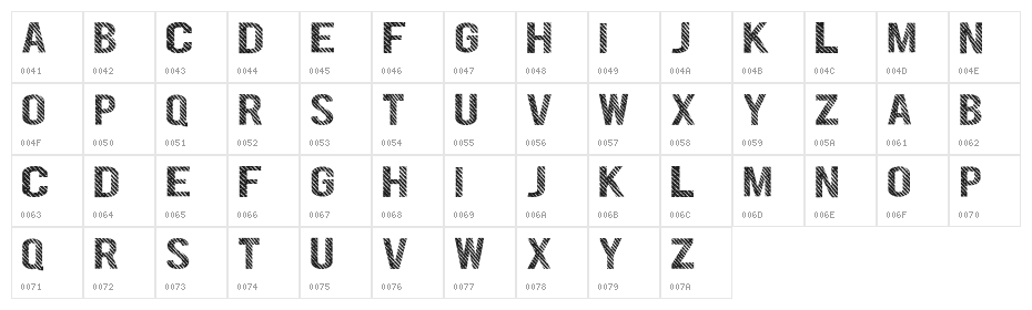 DENYM demo Character Map