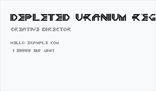 DEPLETED URANIUM Regular Business Card