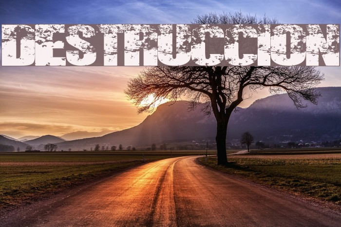 DESTRUCCION Font examples