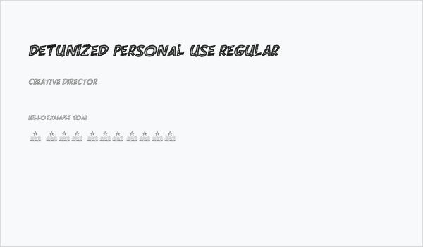 DETUNIZED PERSONAL USE Regular Business Card
