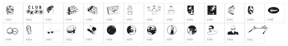 DEVO Dingbats 10 Character Map