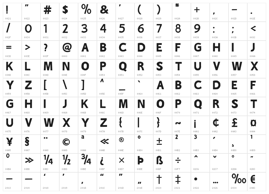 DEVOTTEDEMO-Regular Character Map