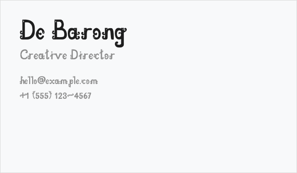 De Barong Business Card